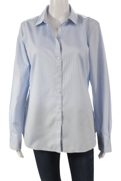 Brooks Brothers Women Striped Cotton Collared Button-Up Long Sleeve Size 10