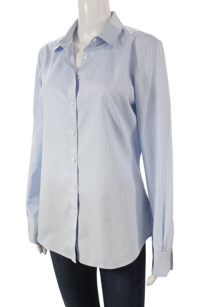 Brooks Brothers Women Striped Cotton Collared Button-Up Long Sleeve Size 10