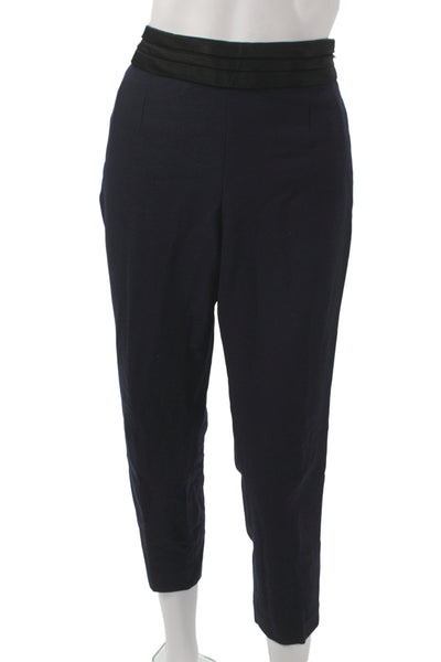 J Crew Women Dress Pants Blue Wool Zip Size 10