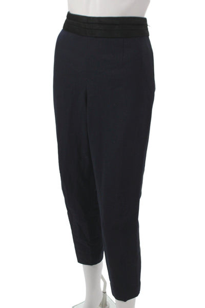 J Crew Women Dress Pants Blue Wool Zip Size 10