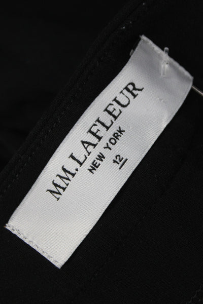 MM. La Fleur Womens Black Dress Pants Zip Closure 52% Cotton Size 12