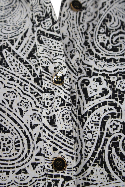 J. Mclaughlin Women Shirt Dress Black Paisley Long Sleeve Button Size M