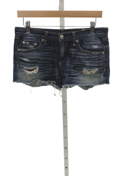 Rag & Bone Womens Cut-Off Blue Cotton Shorts Casual Size 26