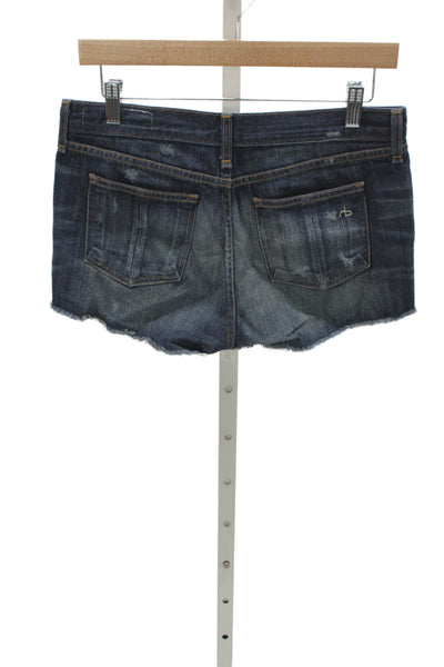 Rag & Bone Womens Cut-Off Blue Cotton Shorts Casual Size 26