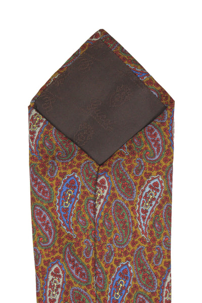 Gucci Mens Silk Paisley Print Classic Tie Brown
