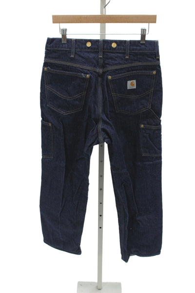Carhartt Mens Straight Leg Blue Jeans Button Fly 100% Cotton Size 30