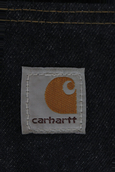 Carhartt Mens Straight Leg Blue Jeans Button Fly 100% Cotton Size 30