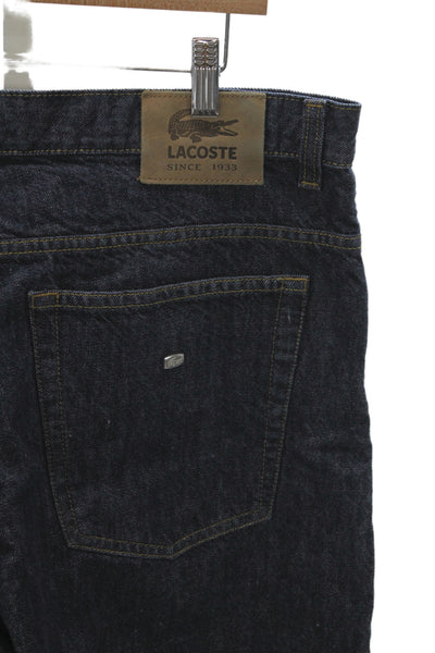 Lacoste Mens Straight Cotton Blue Jeans Button Size 48