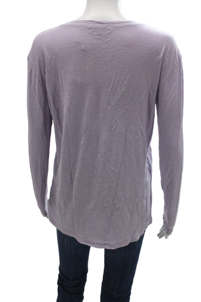 Standard James Perse Womens Basic T-Shirt Purple Scoop Neck Long Sleeve Size 1