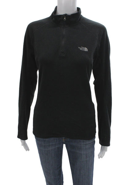 The North Face® Womens Black Pullover Sweater Mock Neck Zip Long Sleeve Size L