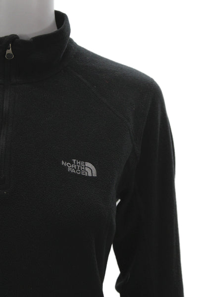 The North Face® Womens Black Pullover Sweater Mock Neck Zip Long Sleeve Size L