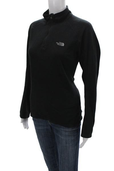 The North Face® Womens Black Pullover Sweater Mock Neck Zip Long Sleeve Size L