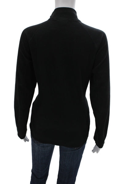 The North Face® Womens Black Pullover Sweater Mock Neck Zip Long Sleeve Size L