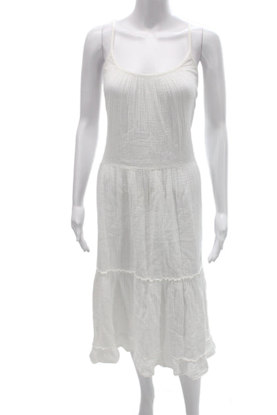 Xirena Womens White Cotton Sundress Sleeveless Scoop Neck Size XS