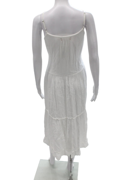 Xirena Womens White Cotton Sundress Sleeveless Scoop Neck Size XS