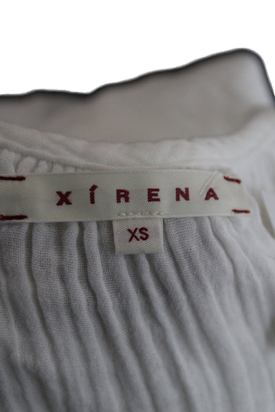 Xirena Womens White Cotton Sundress Sleeveless Scoop Neck Size XS