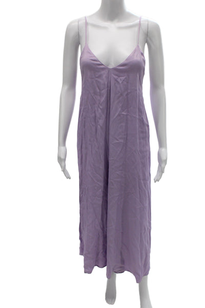 Zara Womens Purple V-Neck Sleeveless Maxi Dress 100% Viscose Size XS
