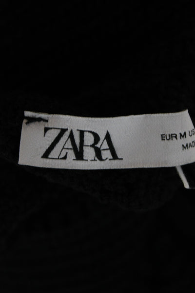 Zara Womens Maxi Boho Sleeveless Square Neck Black Dress Size M