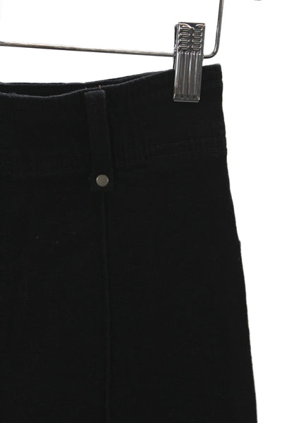 Zara Women Wide-Leg Jeans Black Cotton Button Size 2
