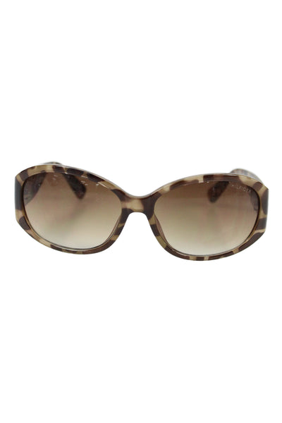 Tommy Hilfiger Mens Leopard Print Round Frame Sunglasses Brown 120mm