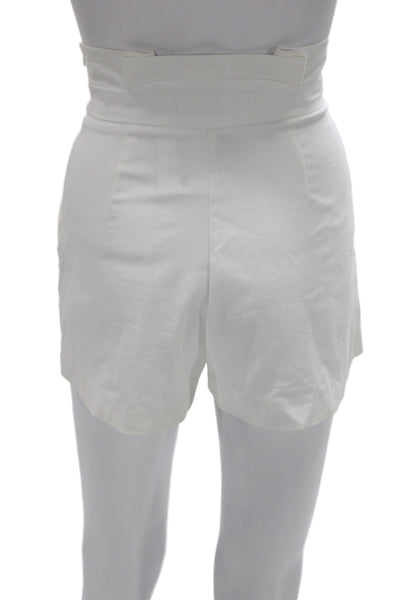 Zara Womens Paperbag Shorts White Tie Waist Size S
