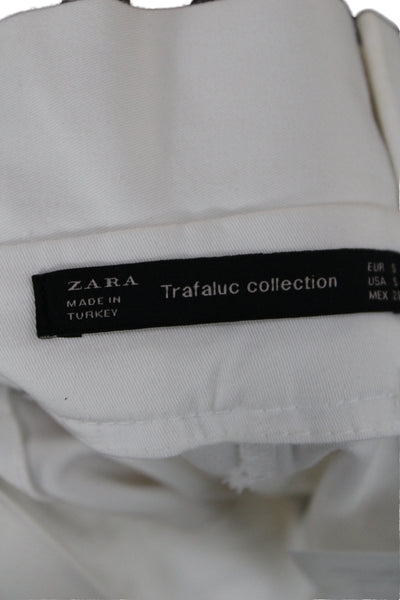 Zara Womens Paperbag Shorts White Tie Waist Size S
