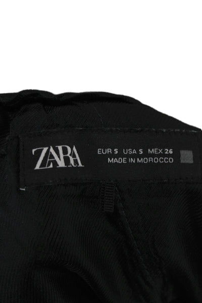 Zara Women Jogger Pants Blue Drawstring Cotton Casual Solid Size S