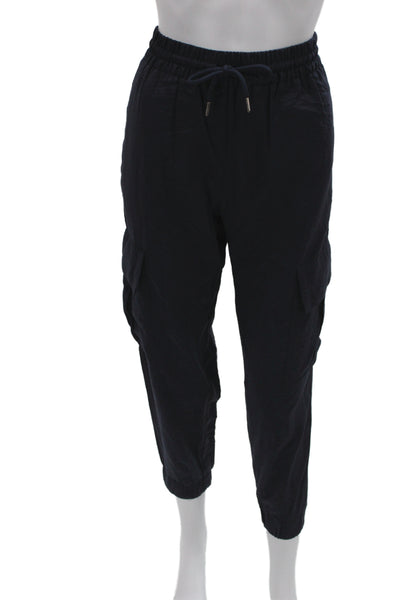 Zara Women Cargo Pants Black Drawstring Modal Size XS