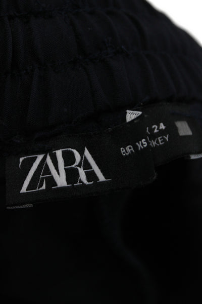Zara Women Cargo Pants Black Drawstring Modal Size XS