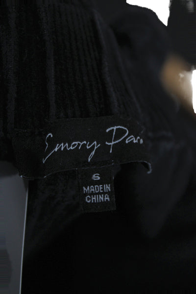 Emory Park Women Paperbag Black Pants Button Waist Size S