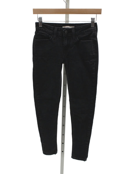 Levis Women Black Skinny Jeans Mid Rise 26in Inseam Size 25