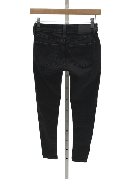 Levis Women Black Skinny Jeans Mid Rise 26in Inseam Size 25