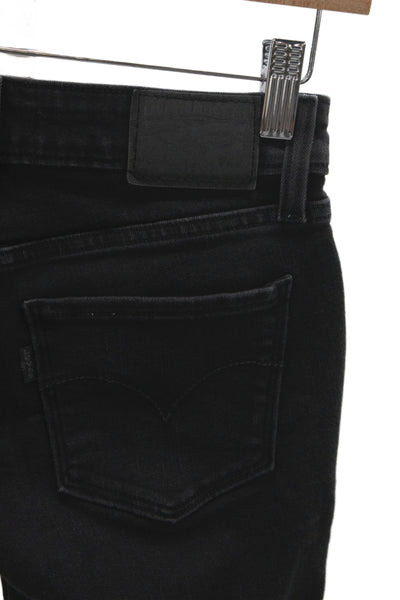 Levis Women Black Skinny Jeans Mid Rise 26in Inseam Size 25