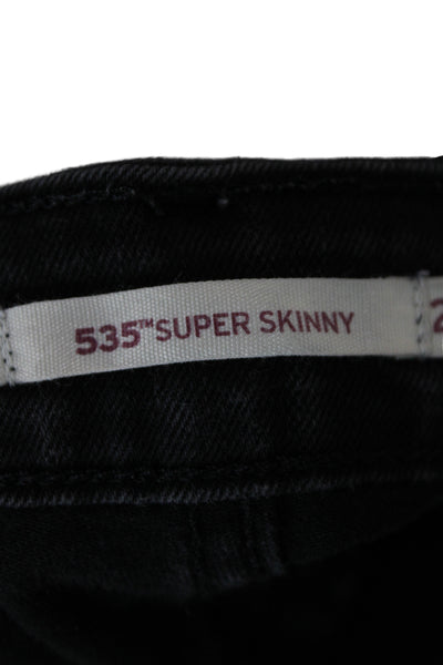 Levis Women Black Skinny Jeans Mid Rise 26in Inseam Size 25