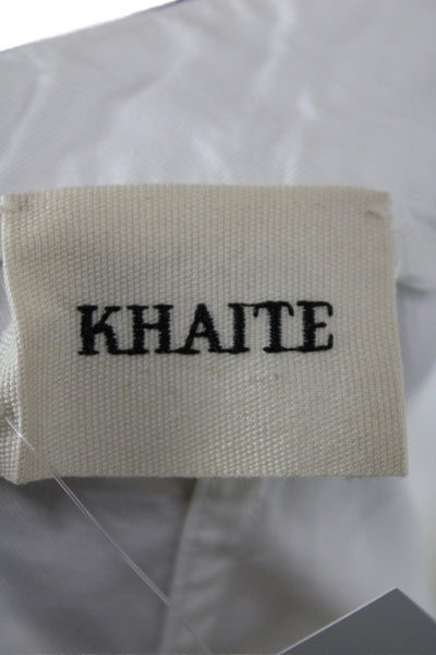 Khaite Women Sheath Dress White Scoop Neck Midi Cotton Sleeveless Size 2