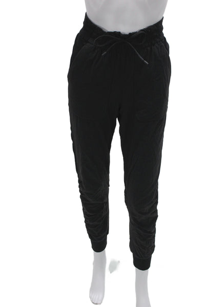 Lululemon Womens Black Nylon Jogger Pants Drawstring Athleisure Size 6