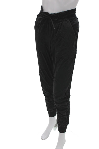 Lululemon Womens Black Nylon Jogger Pants Drawstring Athleisure Size 6