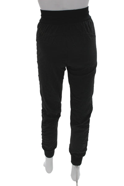 Lululemon Womens Black Nylon Jogger Pants Drawstring Athleisure Size 6