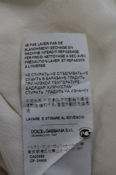 Dolce & Gabbana Womens Ivory Silk Camisole Blouse Sleeveless Tie Size 38