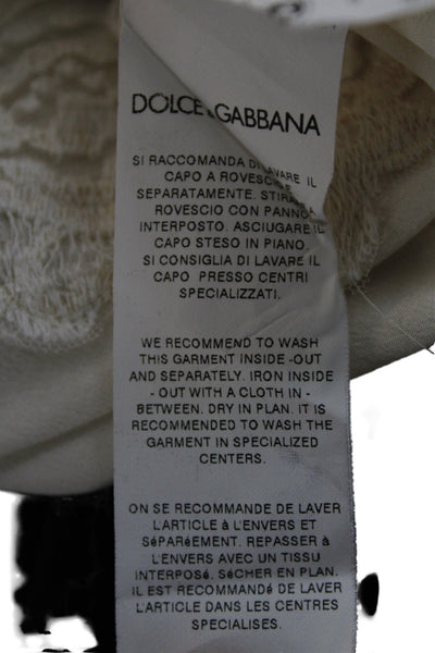 Dolce & Gabbana Womens Ivory Silk Camisole Blouse Sleeveless Tie Size 38