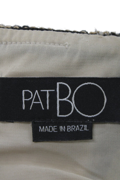 PatBO Womens Camisole Beige Geometric Square Neck Sleeveless Zip Size 6