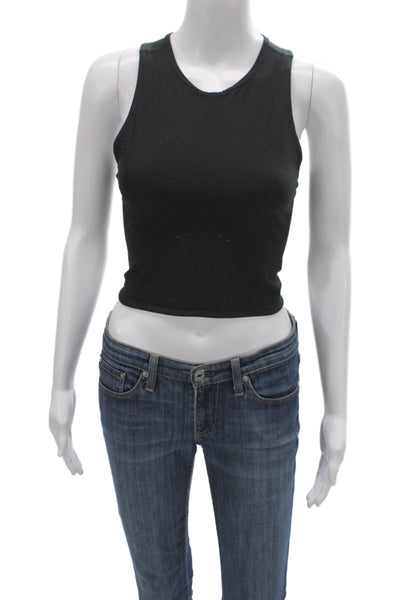 Lululemon Womens Cropped High Neck Sleeveless Nylon Tank Black Size 4