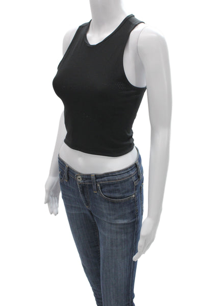 Lululemon Womens Cropped High Neck Sleeveless Nylon Tank Black Size 4