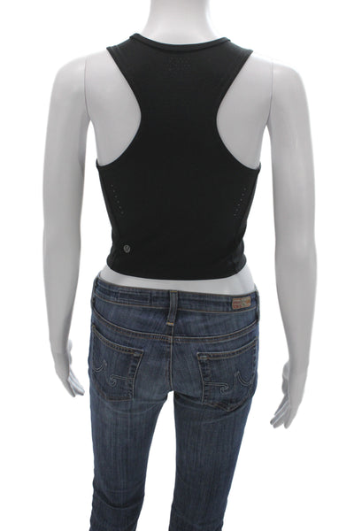 Lululemon Womens Cropped High Neck Sleeveless Nylon Tank Black Size 4