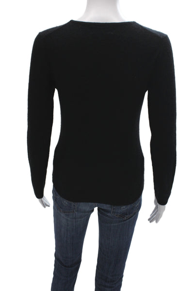 Sutton Studio Womens Black 100% Cashmere Crew Neck Pullover Sweater Size XS