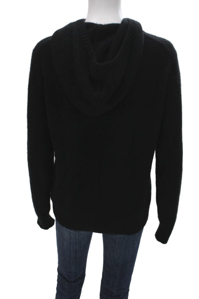 Naadam Women Pullover Sweater 100% Cashmere Black High Neck Long Sleeve Size S