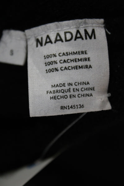 Naadam Women Pullover Sweater 100% Cashmere Black High Neck Long Sleeve Size S