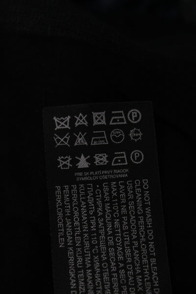 MNG Womens Black Linen Basic Jacket Button Long Sleeve Size 2