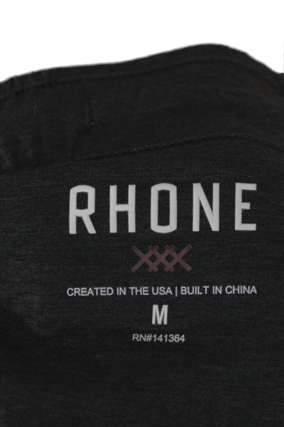 Rhone Mens Athletic Shorts Black Drawstring Nylon Size M