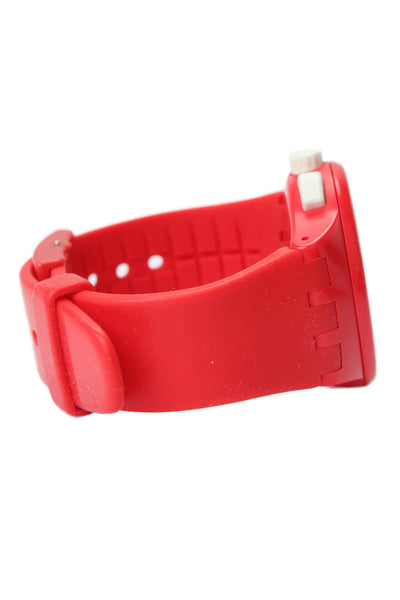 Swatch Unisex Red Plastic Shadow SUSR400E Chronograph Quartz Watch 42mm